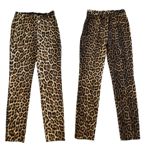 Zara Pants - Zara Leopard Print Slim Pants in Brown and Black